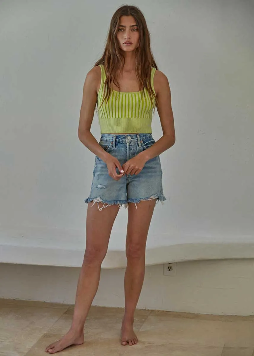 One & Only Crop Tank - Lime