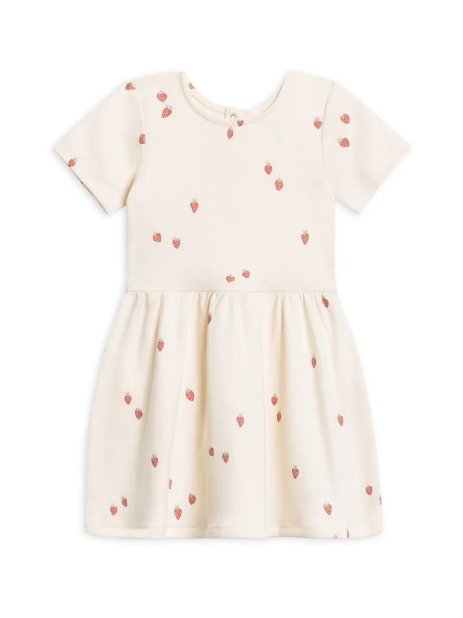 Organic Short Sleeve Stella Swing Dress - Strawberry