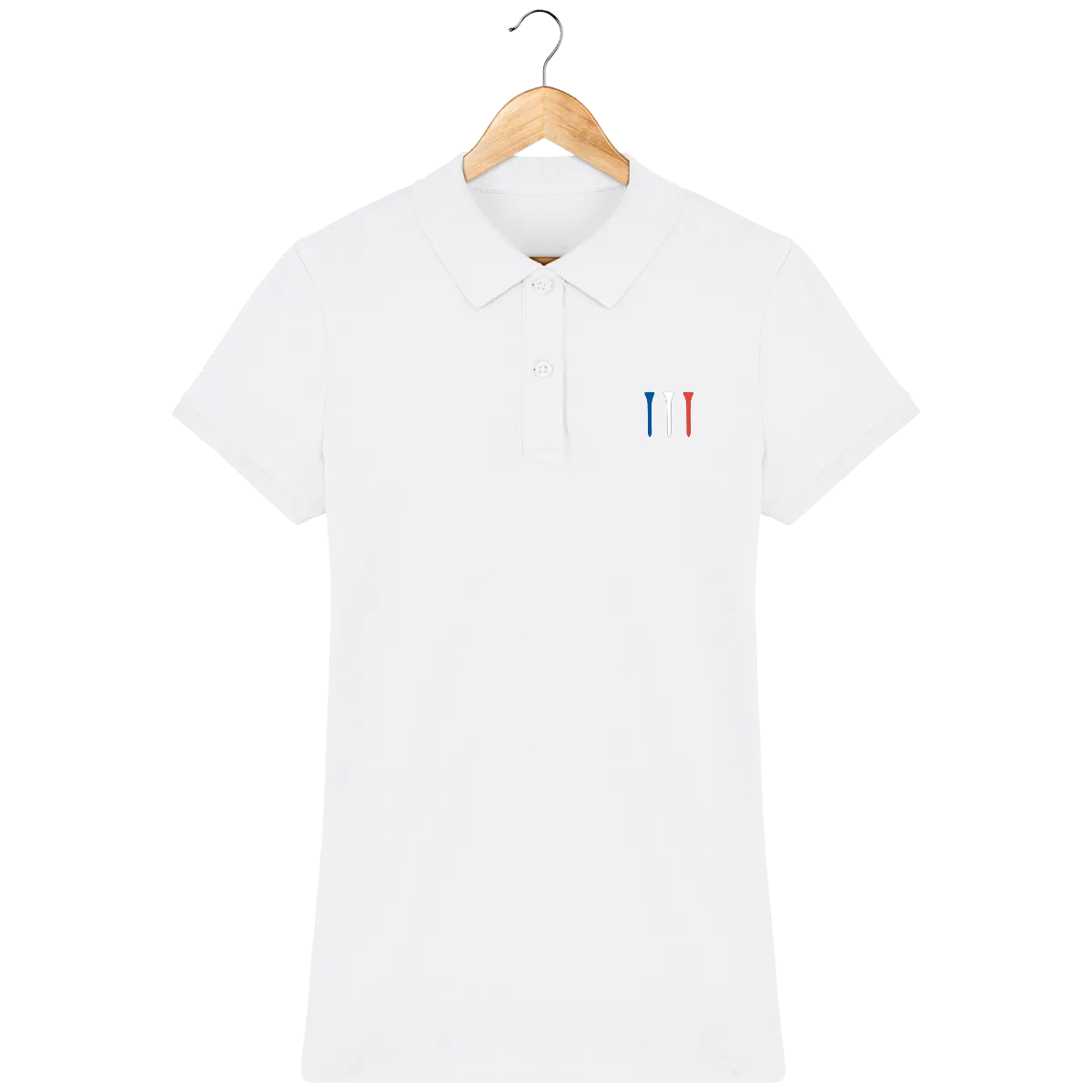 Polo brodé en coton Bio TEES BLEU BLANC ROUGE