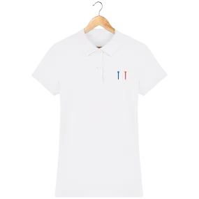 Polo brodé en coton Bio TEES BLEU BLANC ROUGE