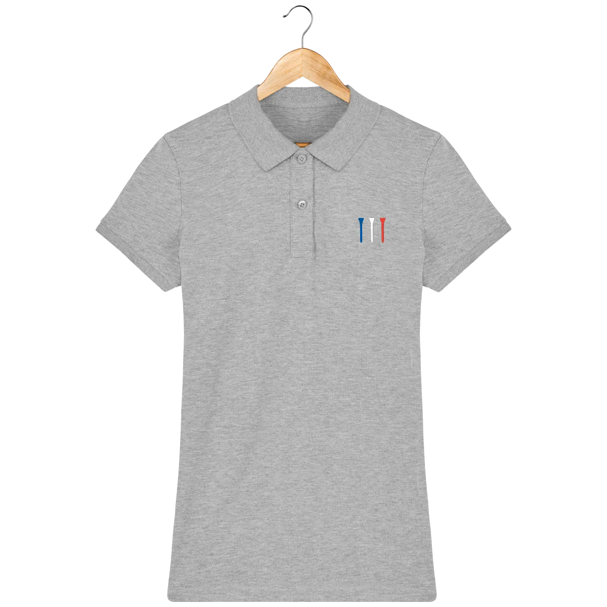 Polo brodé en coton Bio TEES BLEU BLANC ROUGE