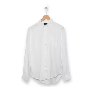 Portuguese Flannel Linen Pocket Shirt white