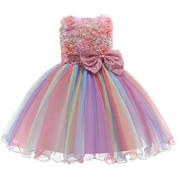 Rainbow Mesh Birthday Dress