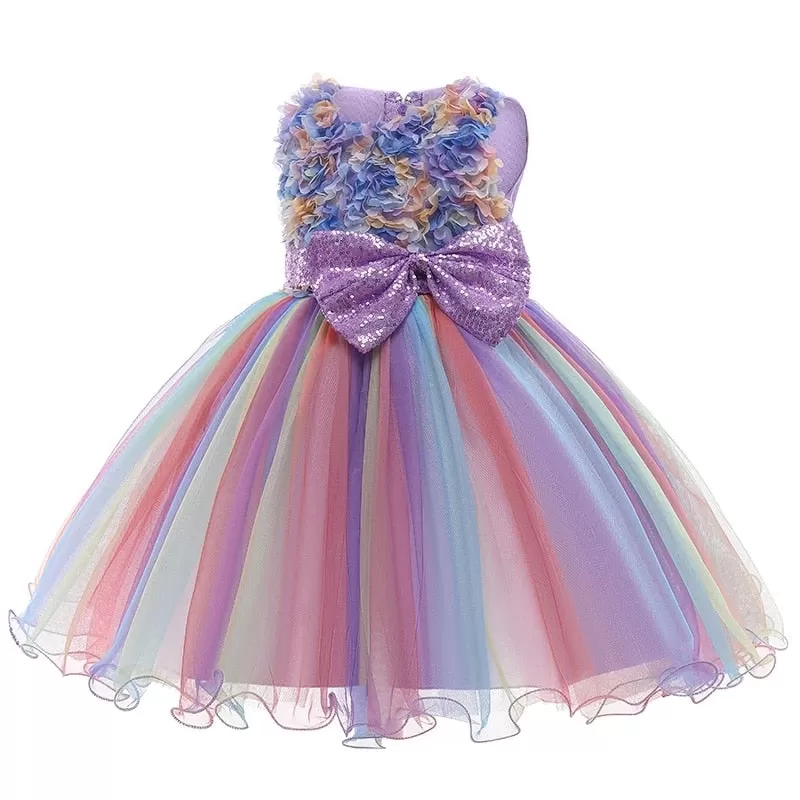 Rainbow Mesh Birthday Dress