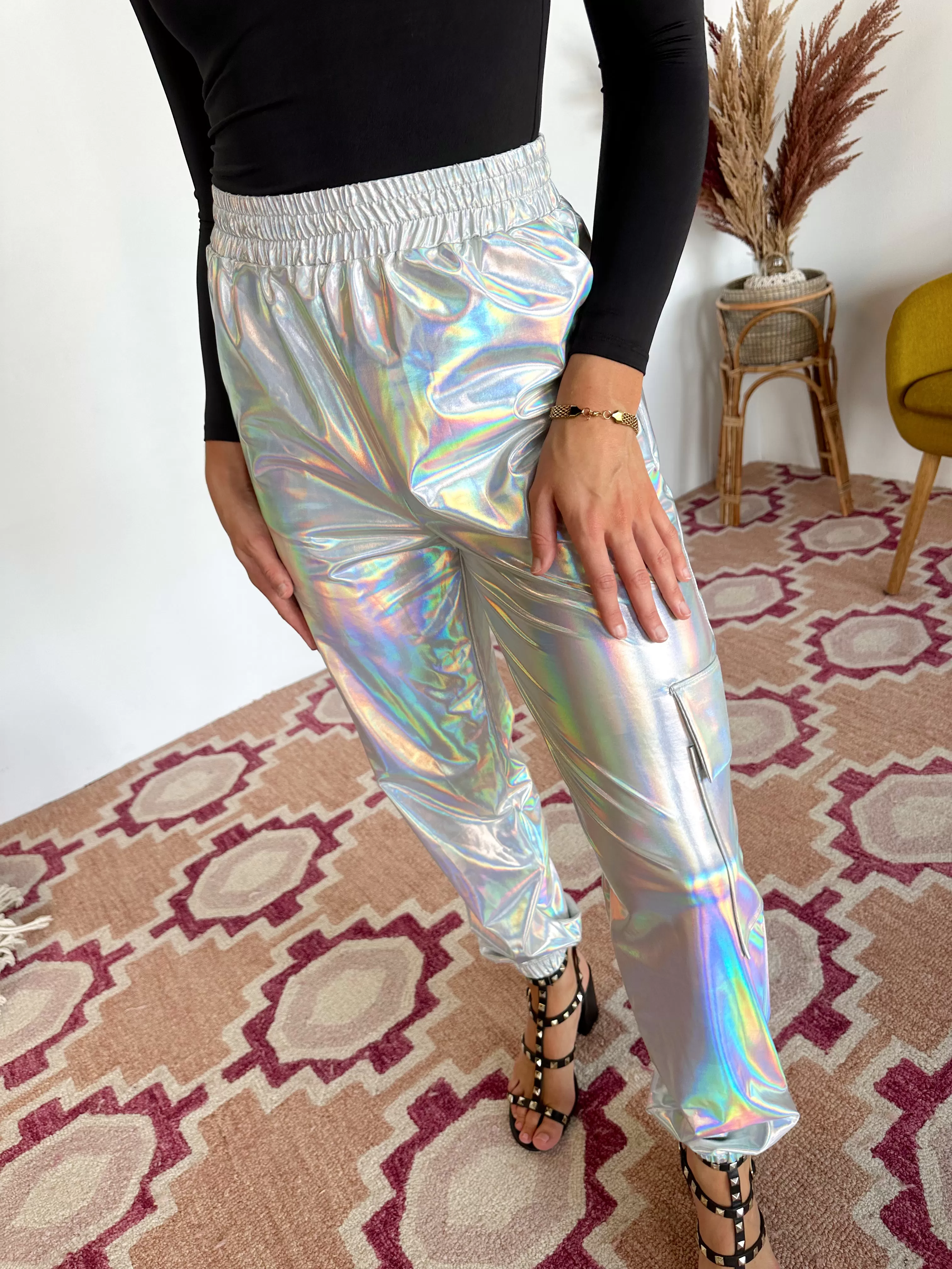 SIZE SMALL Party Girl Metallic Joggers