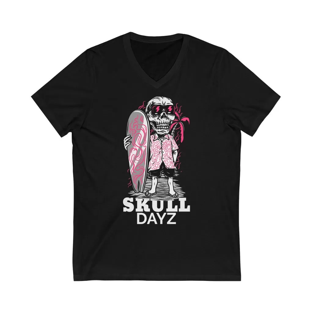 Skull Dayz Jersey SS V-Neck Tee