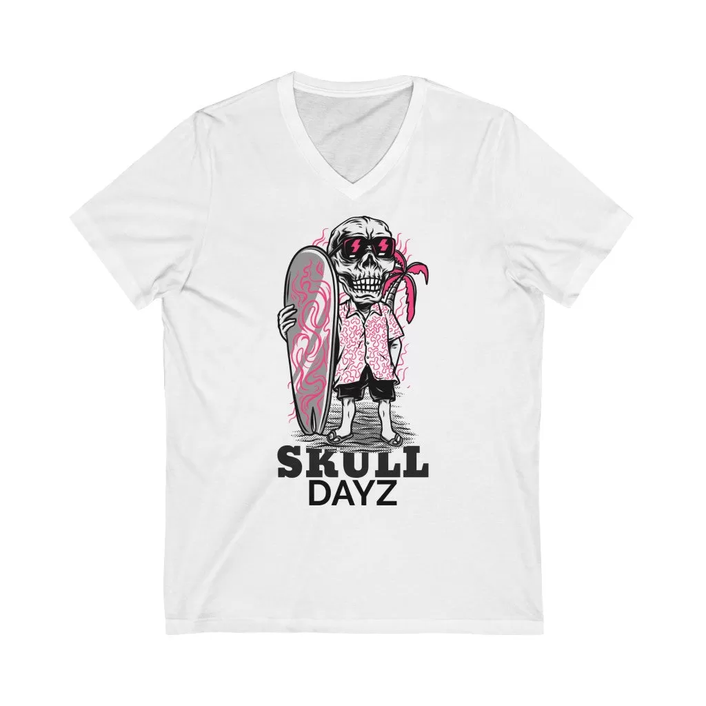 Skull Dayz Jersey SS V-Neck Tee