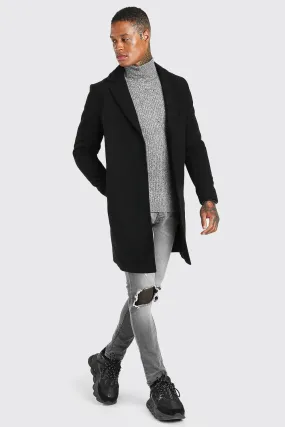 Smart Buttonless Overcoat | boohooMAN UK