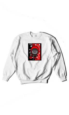 Squid Game Cartoon Circle Soldier - Digital Graphics Basic Sweat Shirt White