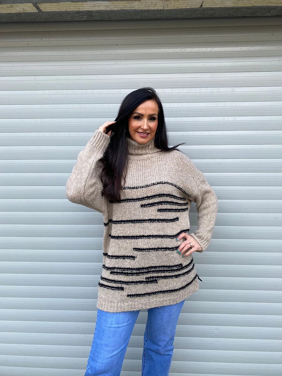 Stone Stripe Patterned Jumper Dina