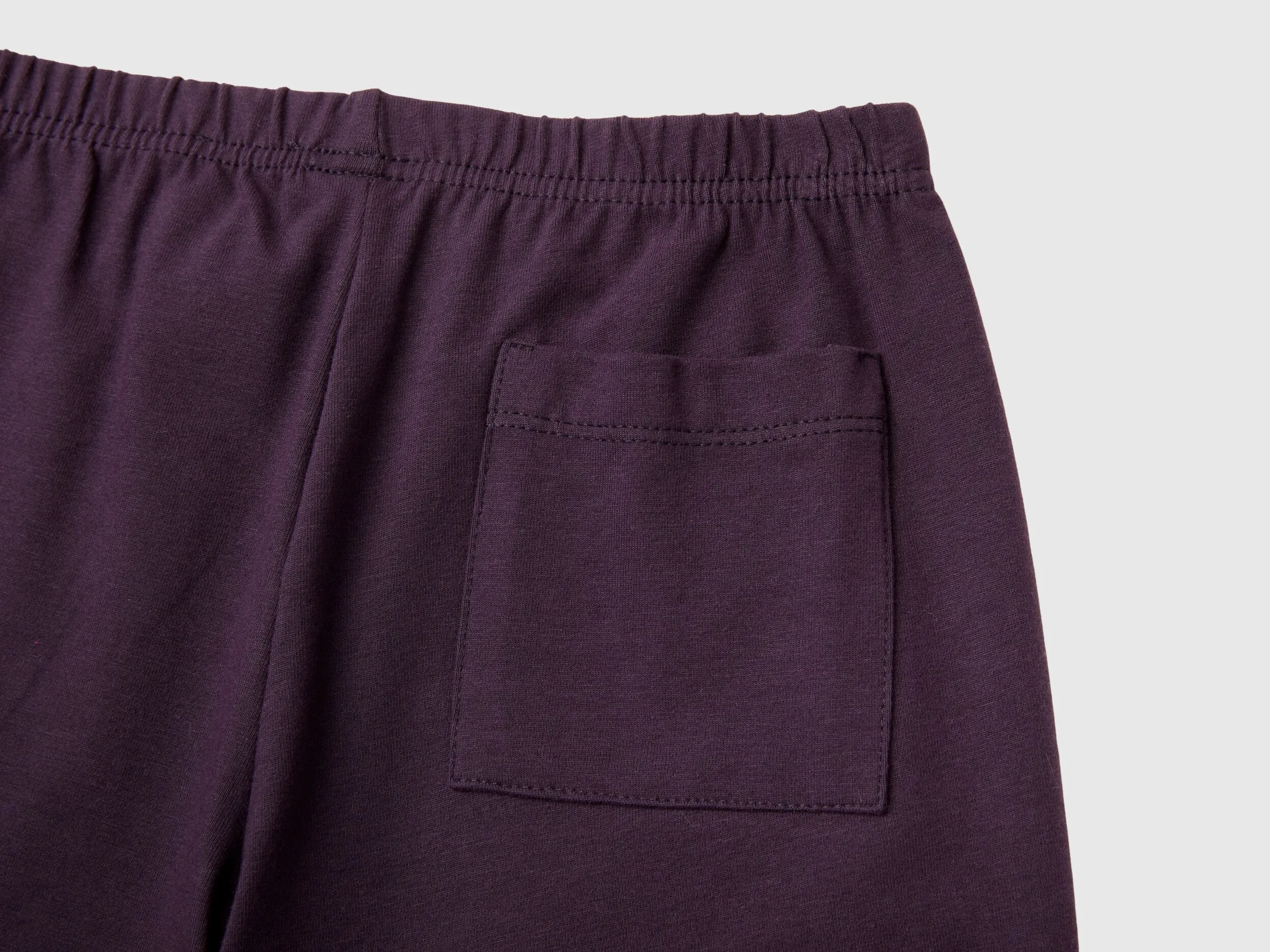 Stretch cotton pyjamas - Dark Mauve | Benetton