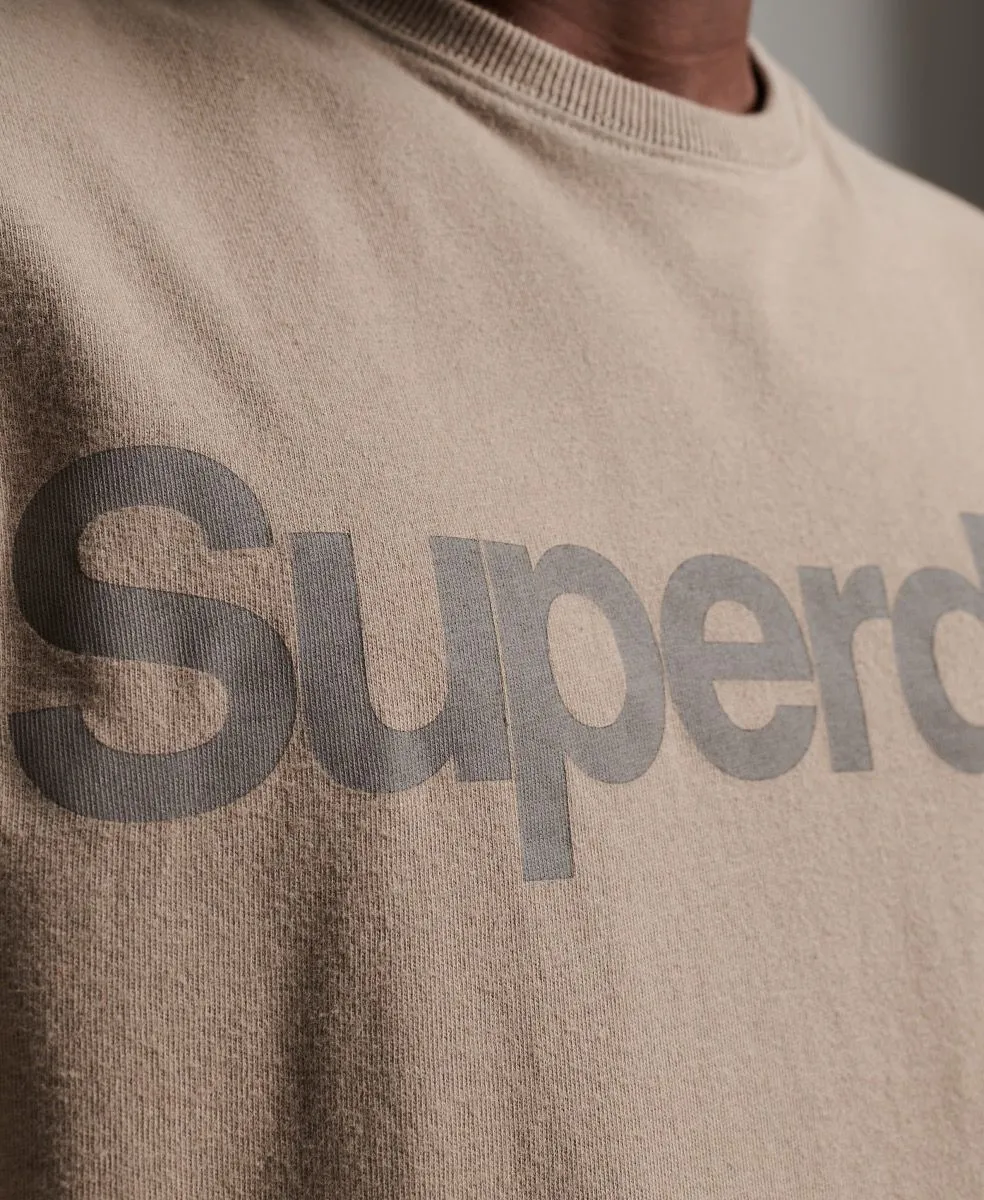 Superdry Classic Logo Crew Neck T-Shirt Stone Dark Grey