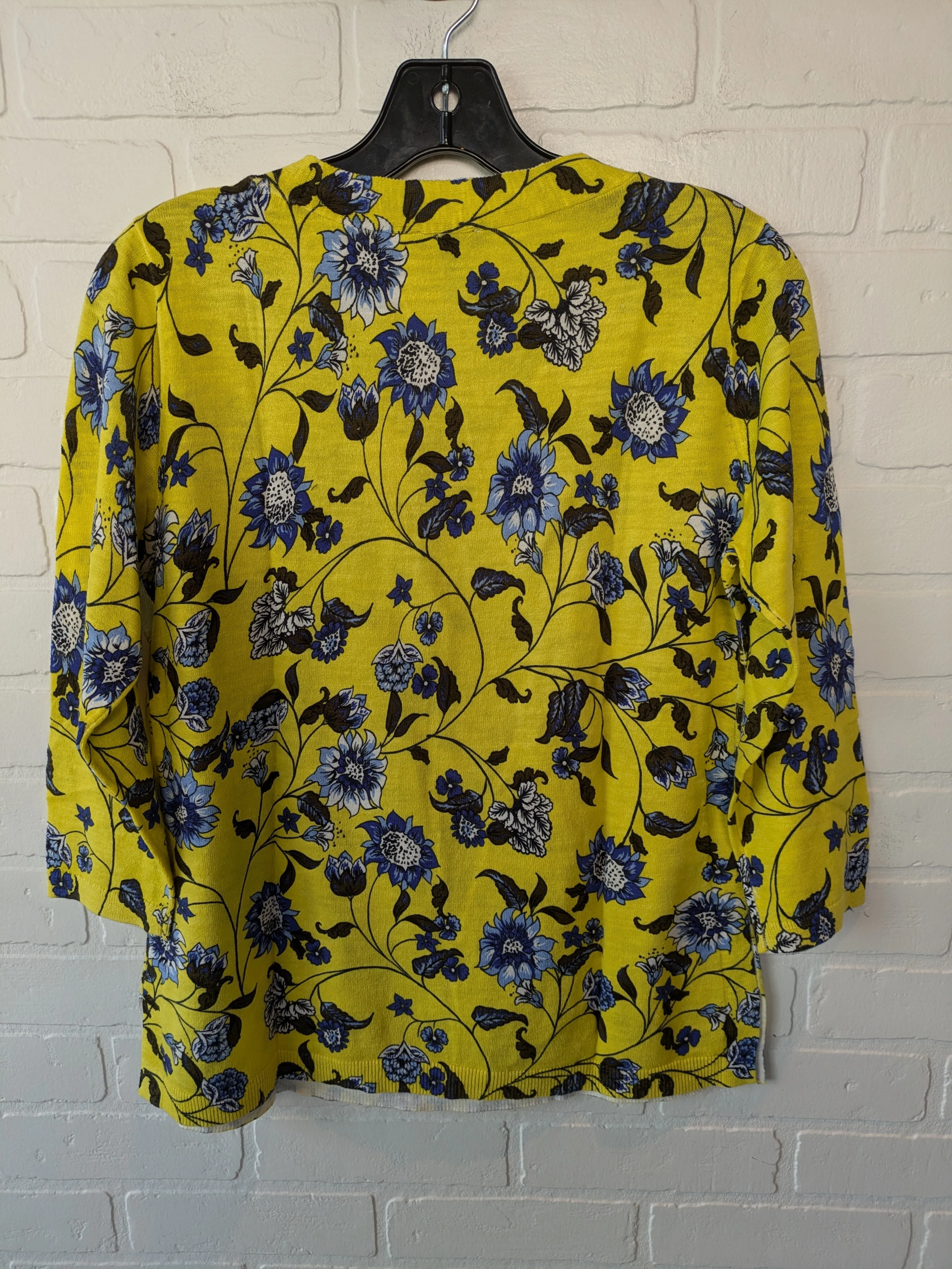 Sweater By Talbots In Blue & Yellow, Size: M