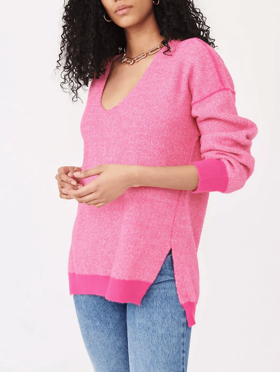 Sweater Weather Pullover in Hot Pink