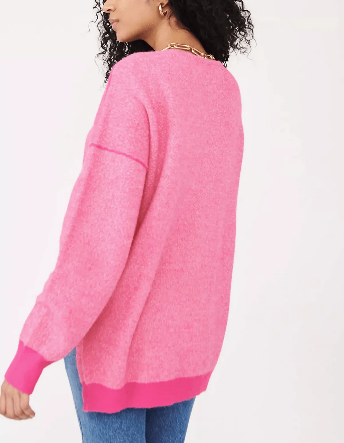 Sweater Weather Pullover in Hot Pink