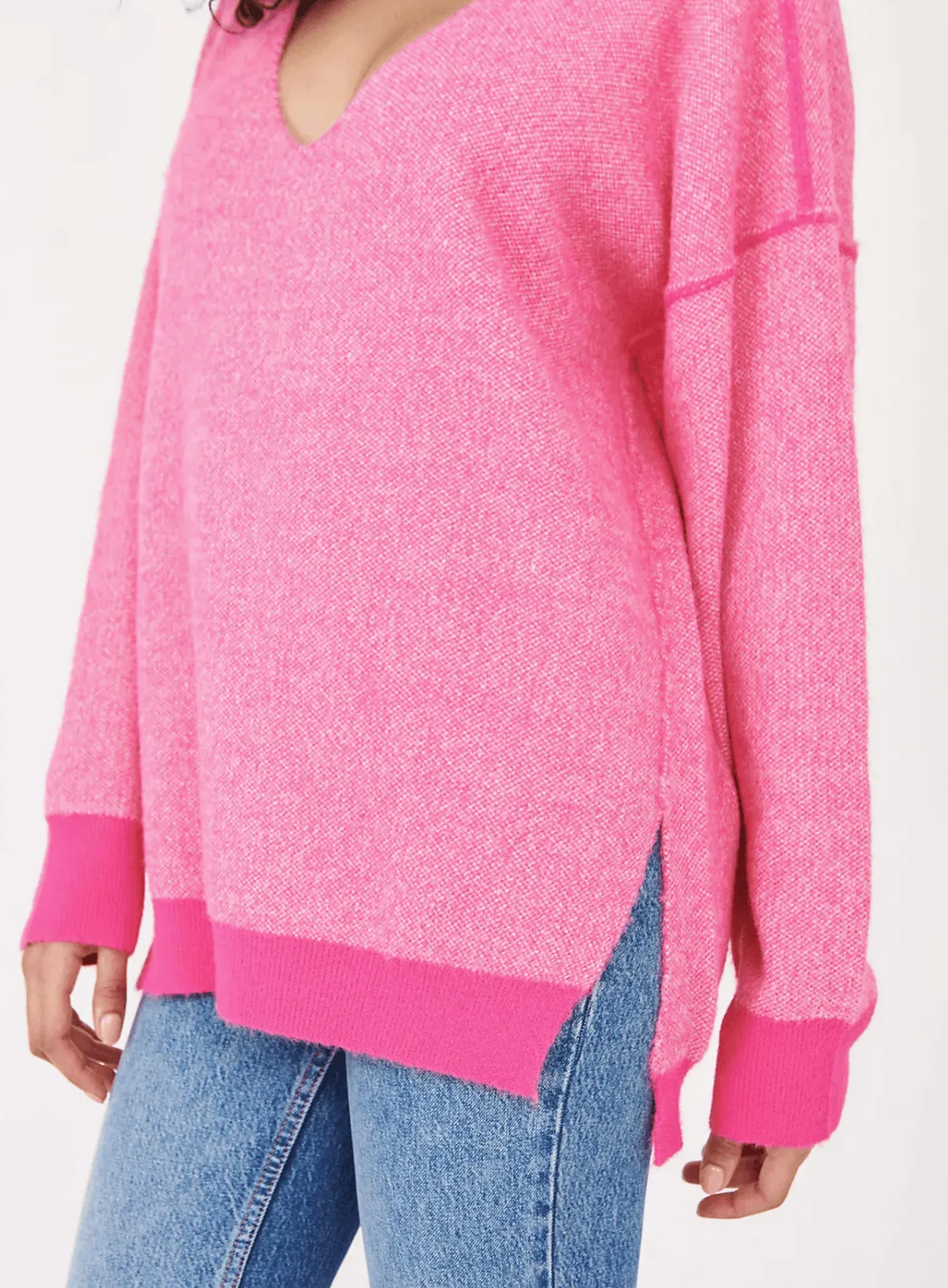 Sweater Weather Pullover in Hot Pink