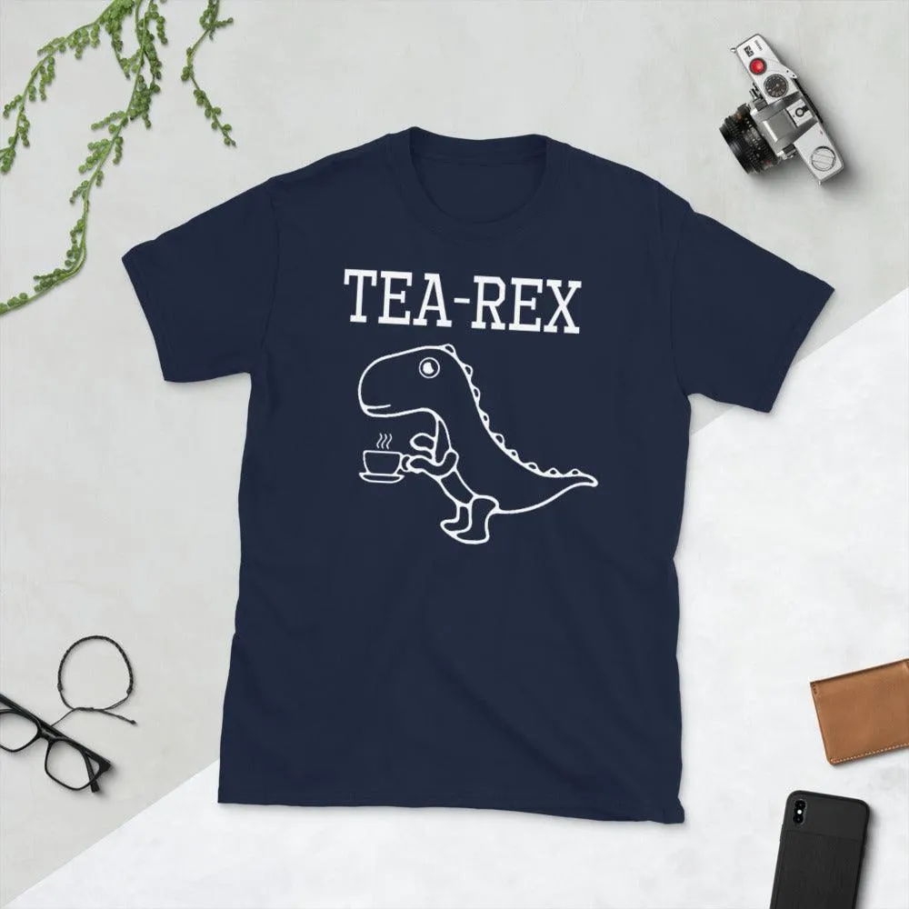 Tea rex Dinosaur Cartoon Lover Funny Cute Dino T-Shirt