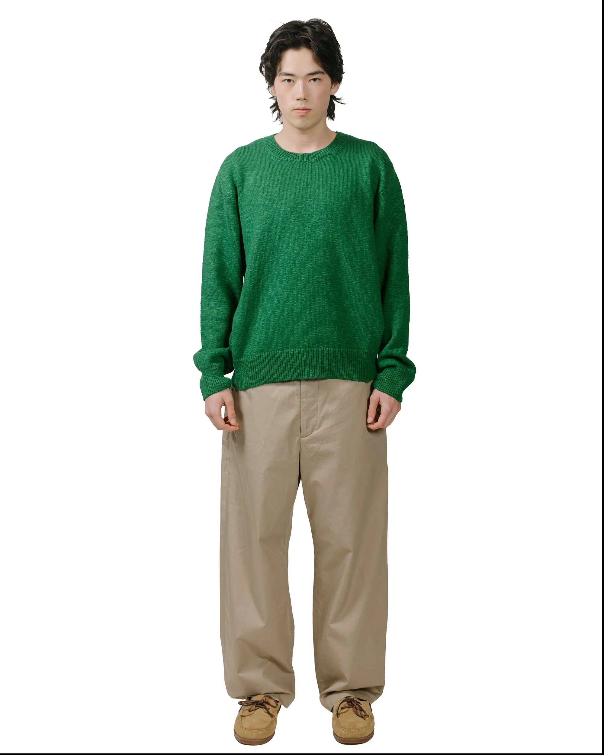 The Real McCoy's MC23014 Cotton Crewneck Sweater Green