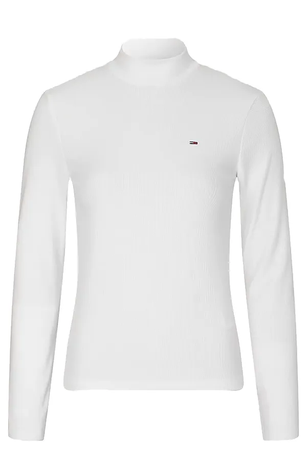 Tommy Hilfiger Women Mock Neck L/S Tee White