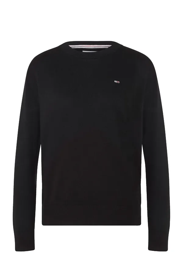 Tommy Hilfiger Women TJW Crew Knit Black