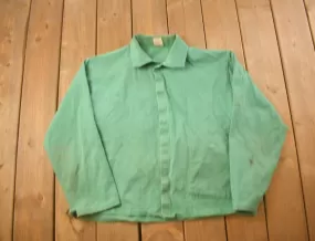 Vintage 1970s Blank Buttonless Green Button Up Shirt / 1970s Button Up / Vintage Flannel / Basic Button Up / Essentials / Vintag