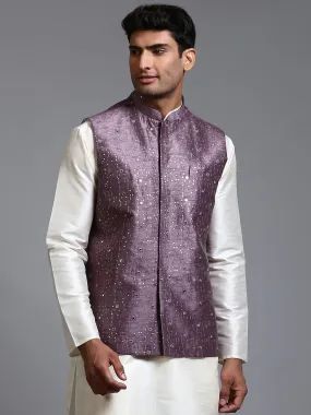 VM BY VASTRAMAY Men's Purple Embellished Jacket