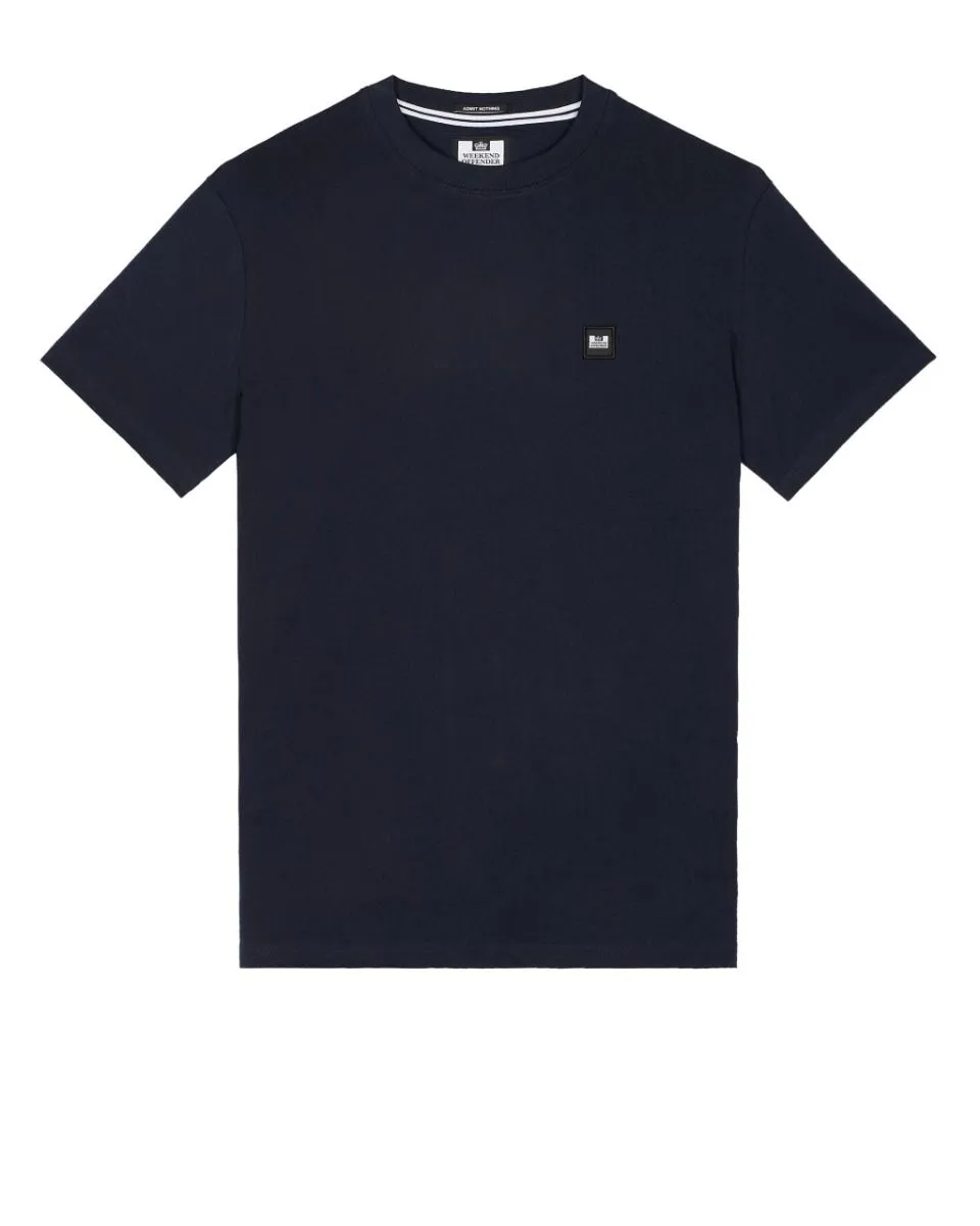 Weekend Offender Cannon Beach Crew Neck Badge T-Shirt Navy