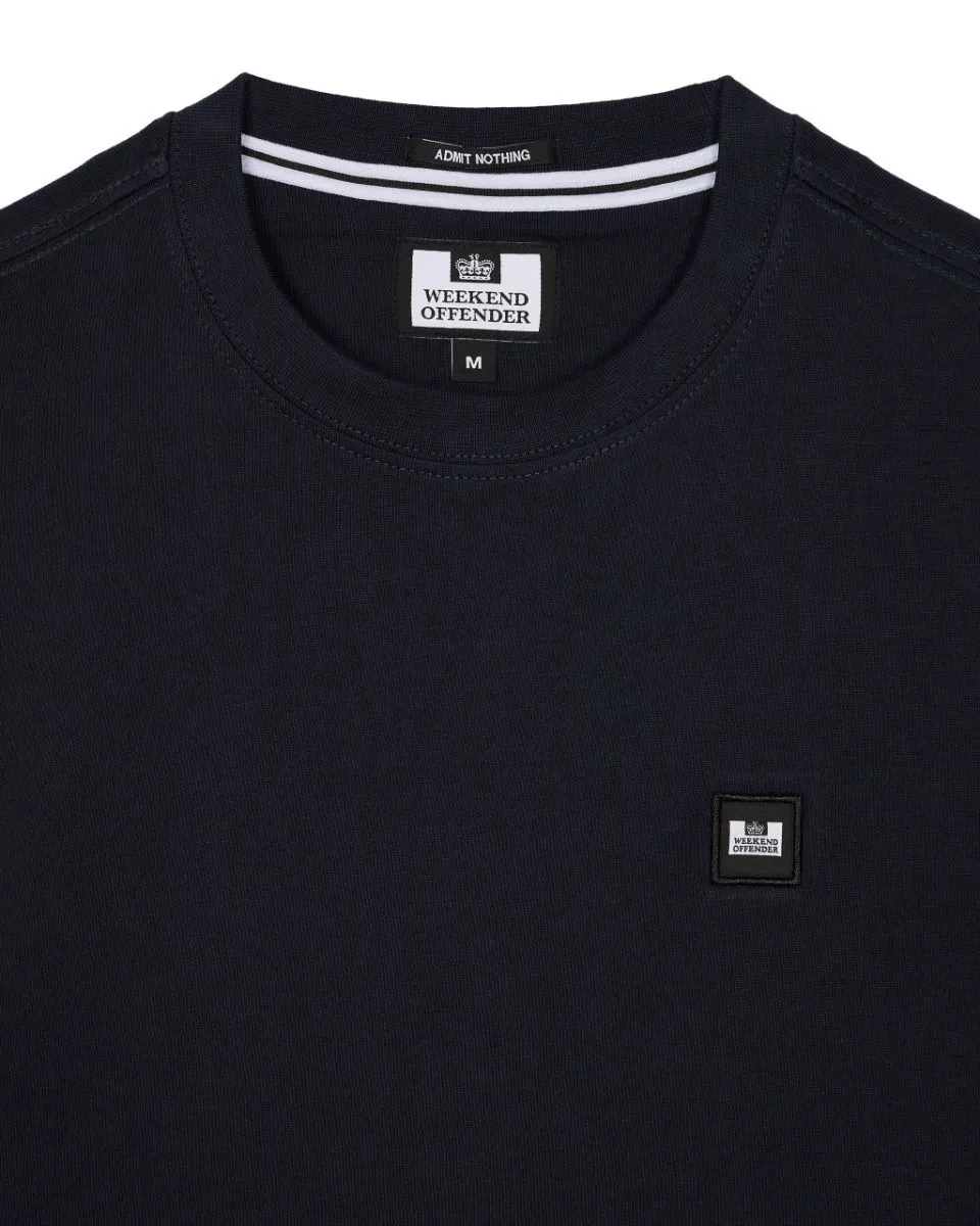 Weekend Offender Cannon Beach Crew Neck Badge T-Shirt Navy