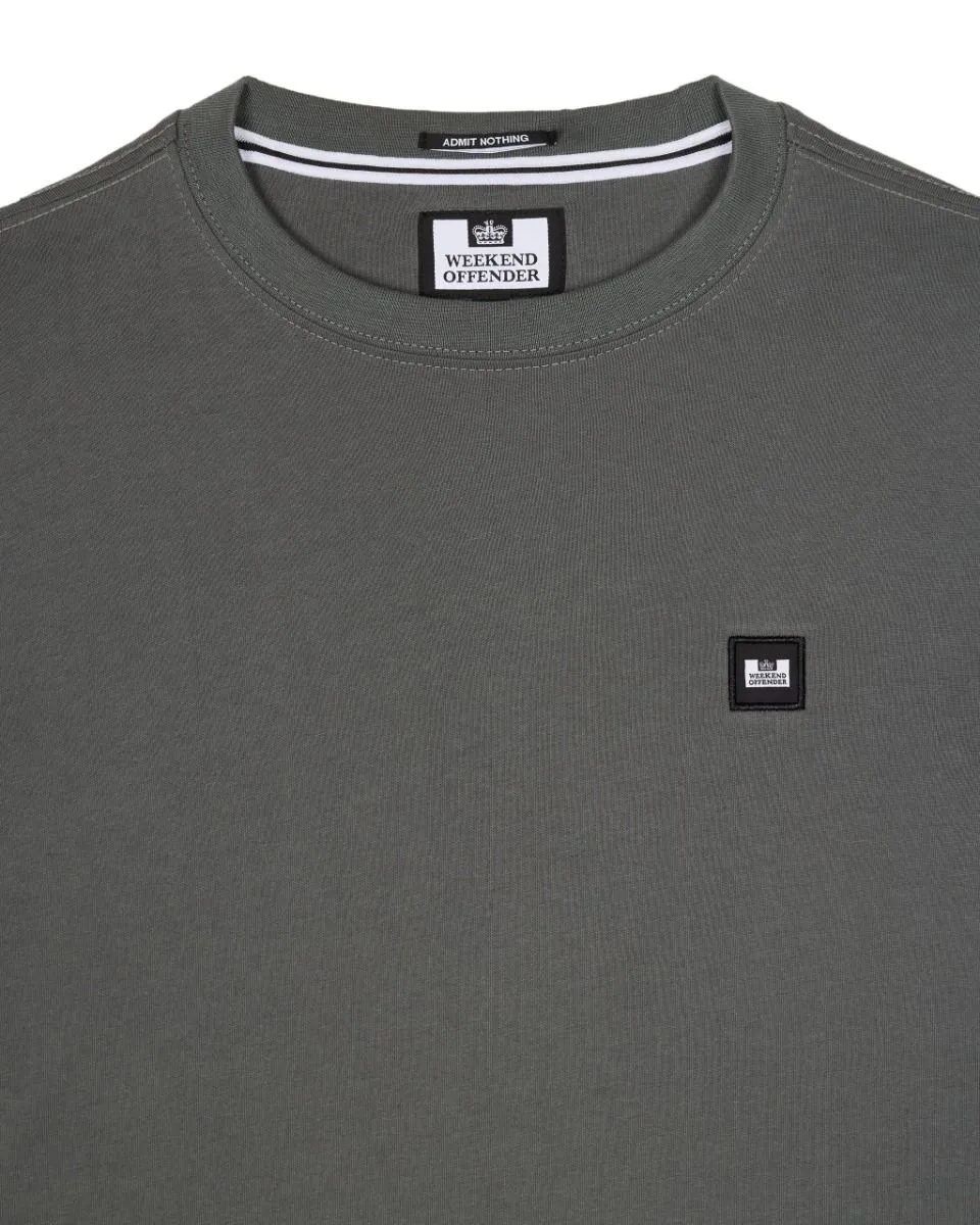 Weekend Offender Cannon Beach Crew Neck Badge T-Shirt Zinc