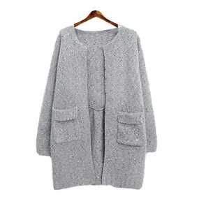 Women Long Sleeve Cardigan Knitted Jacket Sweater Coat Knitwear Overcoat P1 SM6