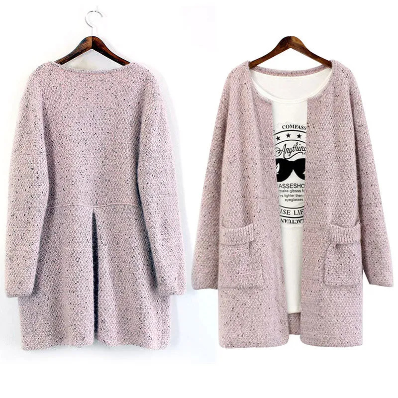 Women Long Sleeve Cardigan Knitted Jacket Sweater Coat Knitwear Overcoat P1 SM6