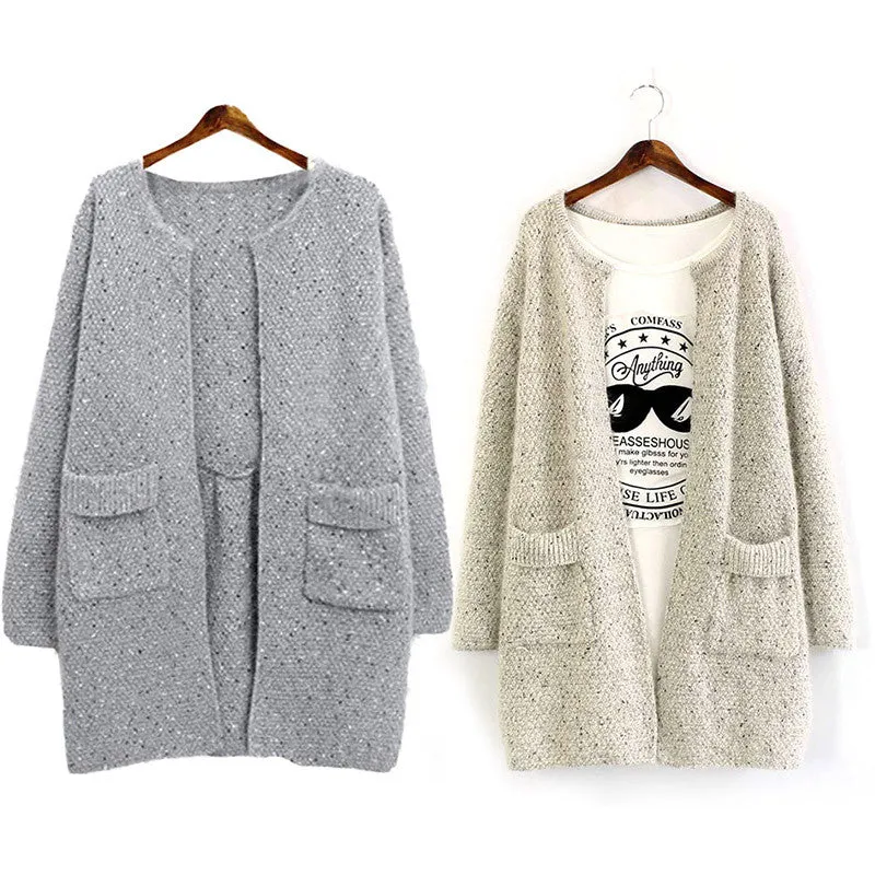 Women Long Sleeve Cardigan Knitted Jacket Sweater Coat Knitwear Overcoat P1 SM6