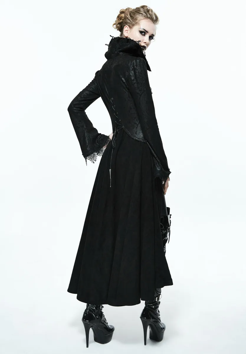 women's coat DEVIL FASHION - Scarlet Town Gothic Overcoat with Medici Collar - CT07302  -  Metal-shop