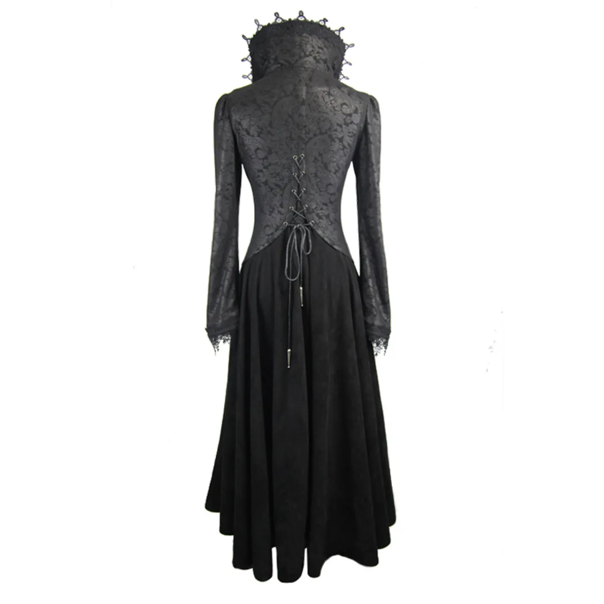 women's coat DEVIL FASHION - Scarlet Town Gothic Overcoat with Medici Collar - CT07302  -  Metal-shop