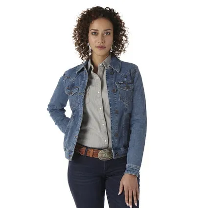 Wrangler USA Ladies Denim Jacket - Dark Denim - LWJ701D