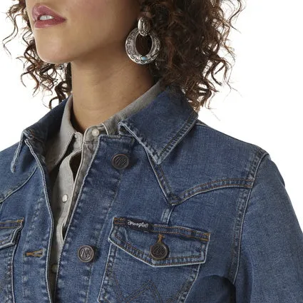 Wrangler USA Ladies Denim Jacket - Dark Denim - LWJ701D