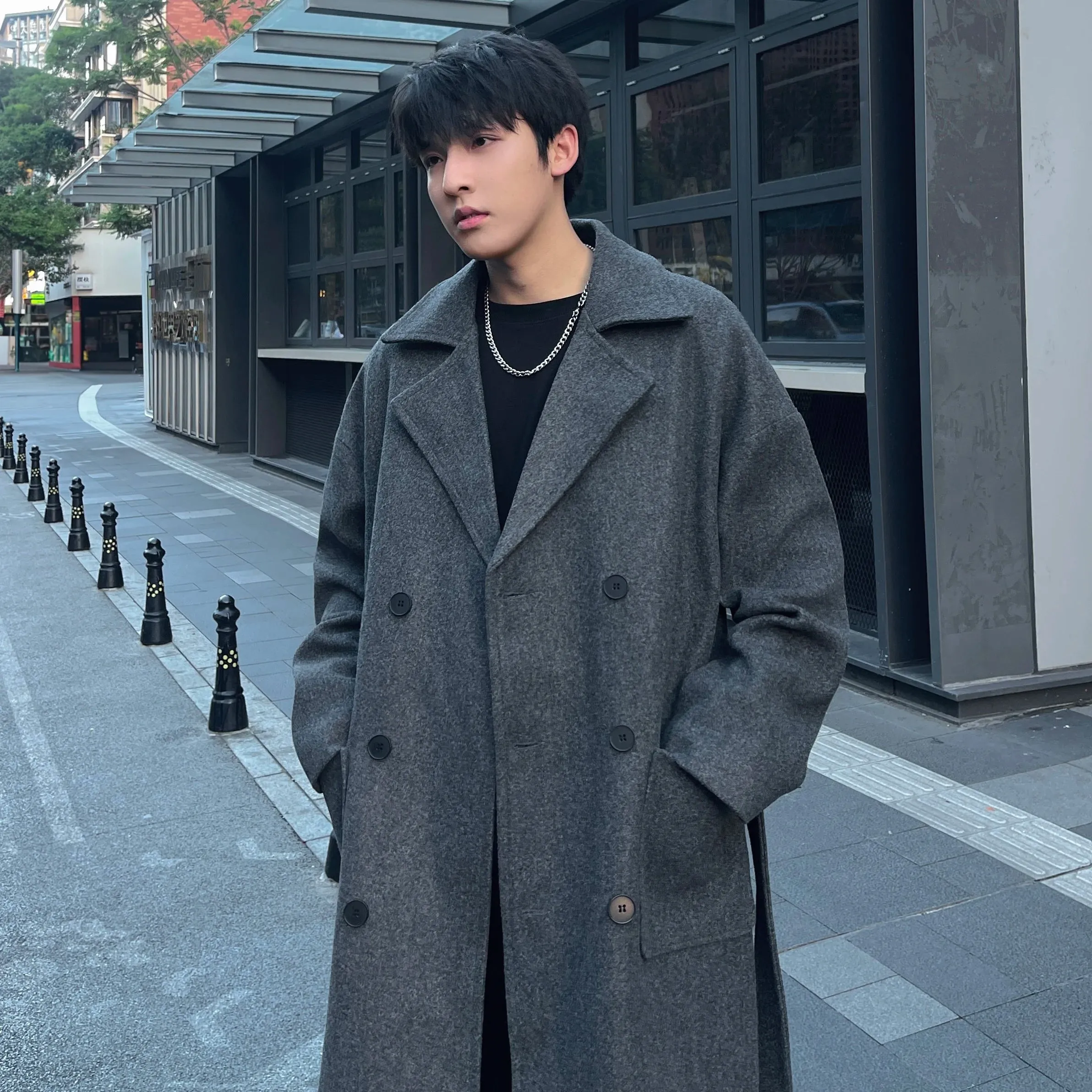 Xituodai Long Coats for Men Woolen Jackets 2023 Winter Thicken Coat Trench Coats Korean Vintage Loose Heavy Jackets Men Leisure 