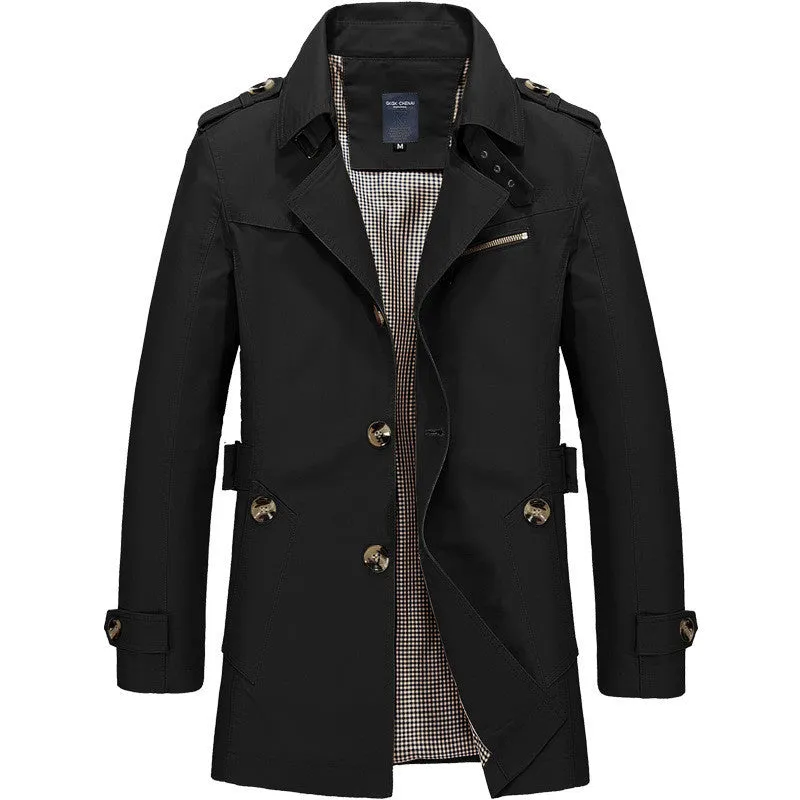 Xituodai New Men Fashion Jacket Coat Spring Brand Men's Casual Fit Wild Overcoat Jacket Solid Color Trench Coat Male