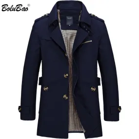 Xituodai New Men Fashion Jacket Coat Spring Brand Men's Casual Fit Wild Overcoat Jacket Solid Color Trench Coat Male