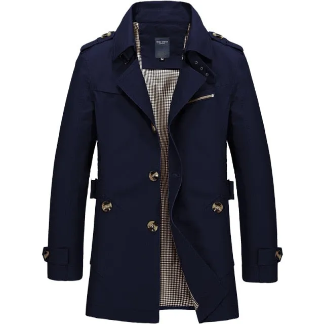 Xituodai New Men Fashion Jacket Coat Spring Brand Men's Casual Fit Wild Overcoat Jacket Solid Color Trench Coat Male