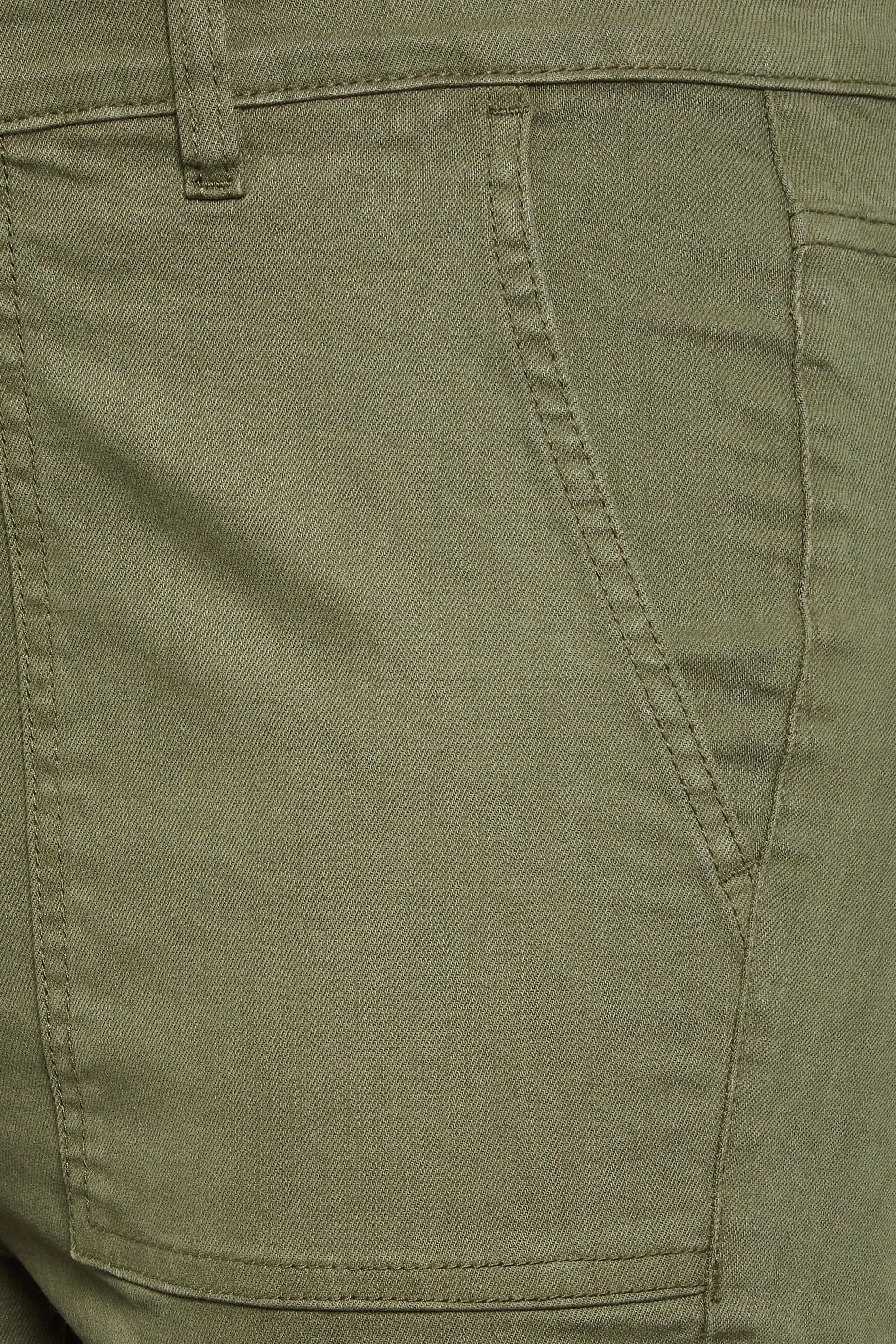 YOURS Curve Khaki Green Cargo AVA Jeans